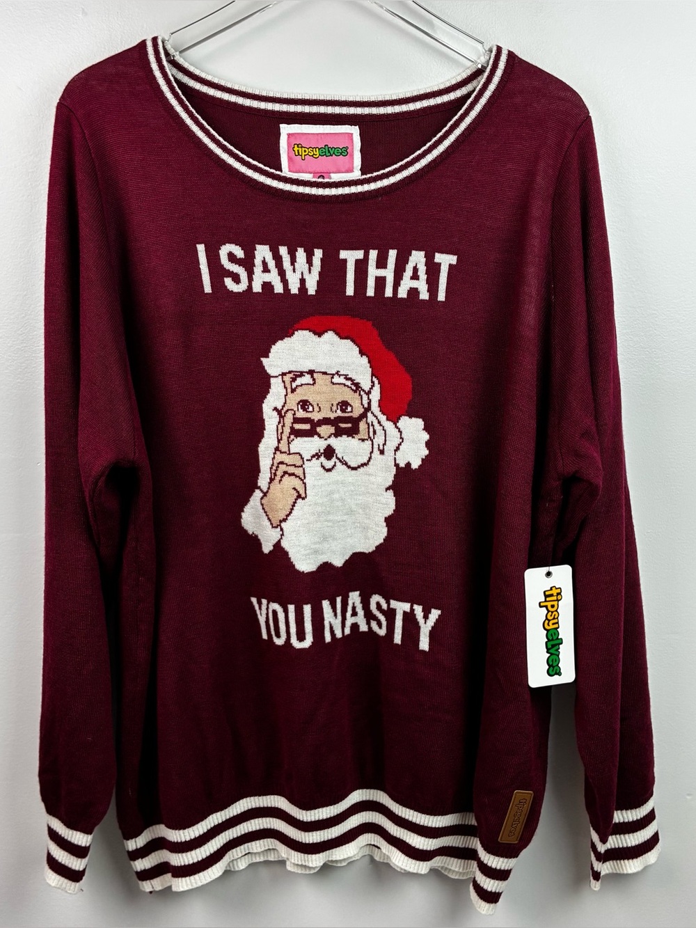 Tipsy Elves NWT Santa “I Saw That - You Nasty!” Ugly Novelty Christmas Sweater